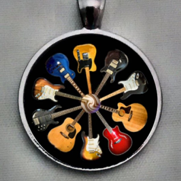Guitar Pendant, Guitar Necklace, Guitar Necklace,  Rock and Roll Pendant, Music Lovers Pendant.
