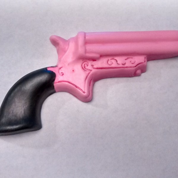 For Her, Derringer Gun Soap, Revolver Soap, Pink Gun.