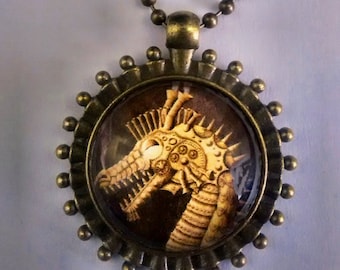Steampunk Dragon Pendant, Steampunk Dragon Necklace, Steampunk Jewelry, Steampunk Dragon.