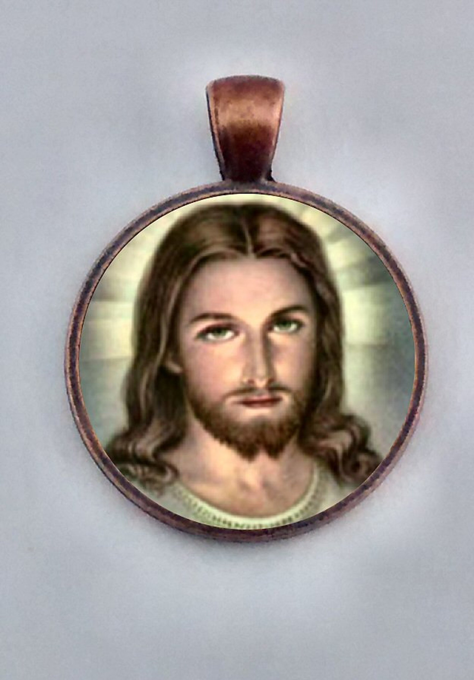 Jesus Necklace Jesus Pendant Christian Necklace Religious Etsy