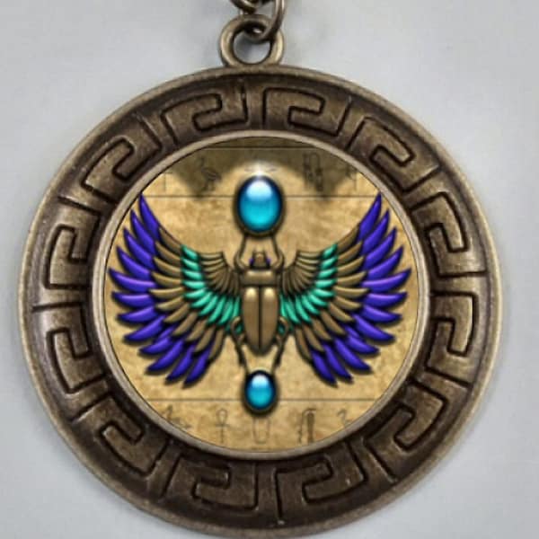 Egyptian Scarab Necklace, Scarab Pendant, Egyptian Necklace, Scarab Necklace, Ancient Egyptian Pendant.