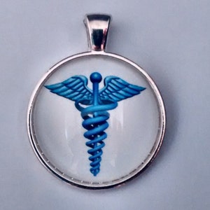 Caduceus Jewelry,Medical Pendant, Medical Jewelry, Medical Emblem, Caduceus Medical Emblem, Medical Profession.