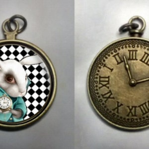White Rabbit Necklace,  Wonderland Necklace, White Rabbit  Pendant, White Rabbit Jewelry.