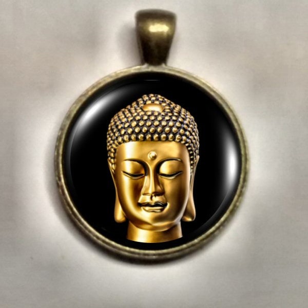 Buddha Pendant, Buddha Necklace, Buddha Jewelry, Antique Bronze.