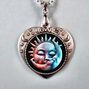 Sun and Moon Pendant, Sun and Moon Necklace  Sun and Moon Jewelry Sun and Moon,Crescent Moon.