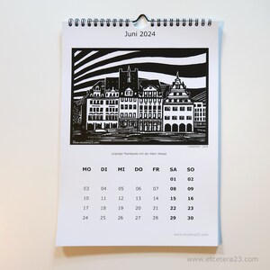 Calendario con motivos linoprint de Leipzig 2024 edición limitada imagen 6