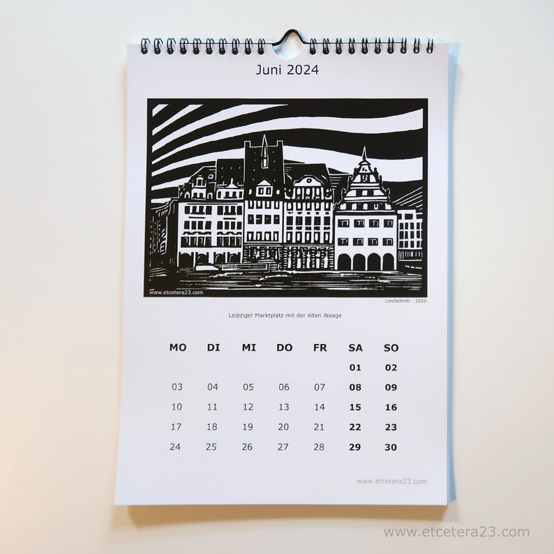 Leipzig linoprint motifs calendar 2024 limited edition image 6