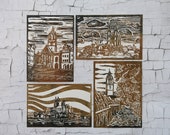 Meissen Linole Print - 4 Pieces (A6) - Unikater Print Set 3