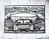 Red Bull Arena in Leipzig als Linolschnitt (limited edition)