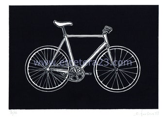 Bicycle Linoleic Printing (black)