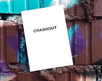 Crashout - Youth Words 2026 - hand-printed with antique fonts