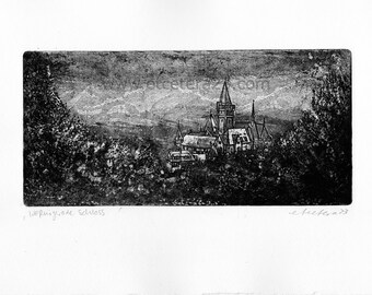 Wernigerode Castle View - Etching