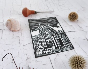 Paulinum in Leipzig as linocut (limited edition)