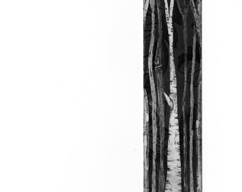 Bookmark - Birch - Original etching wrapped in protective film