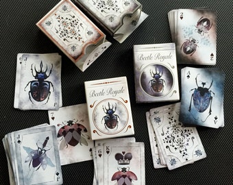 Beetle Playing Cards Double Set (4 Decks): Beetle Royale Premium Poker Playing Cards + Greeting Cards