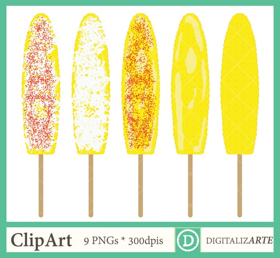 elotes 9 clipart set corn on a stick with all the toppings etsy elotes 9 clipart set corn on a stick with all the toppings or plain digital instant download png transparent background 300ppi