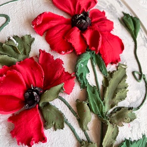 Peinture sculpture coquelicot peinture 3D pour un cadeau pour ma femme