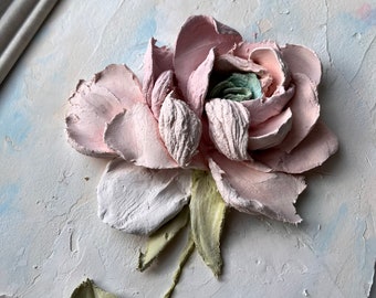 Sculpture Flower Painting 3D Painting 3D Wall Art Floral Painting Sculptural Painting Textured Painting Home Decor