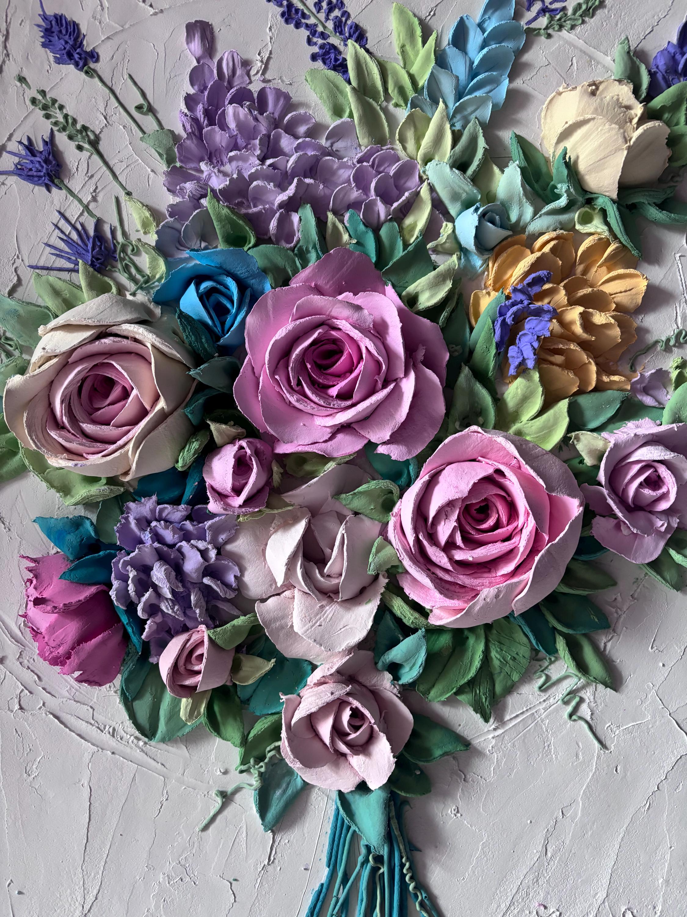 3D Sculptural Painting of Flowers Impasto Floral Wall Art Textured ...