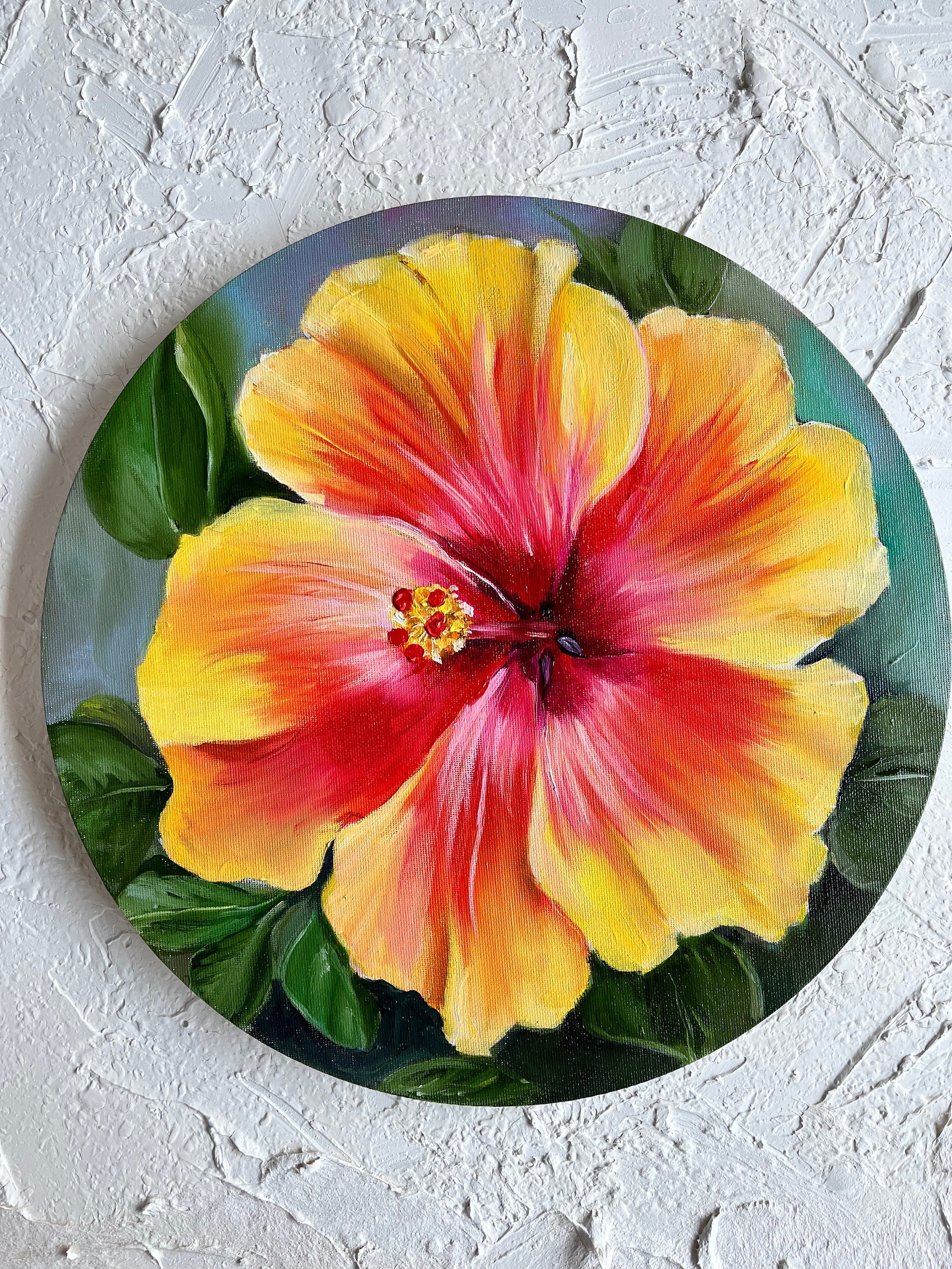 Hibiscus Original Painting Original Realistic Flowers Painting