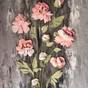 Sculpture de fleur originale, peinture 3D, art mural, sculpture artistique de fleur, peinture de pivoine, sculpture d'art, décoration murale