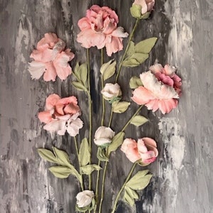 Original Flower Sculpture Painting 3D Painting Wall Art Flower artistic sculpture flower Painting Peony Art Sculpture Wall Decor