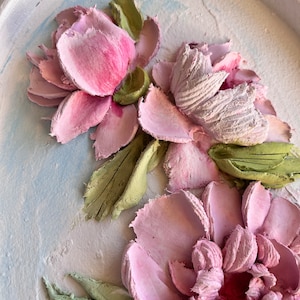 Peony Impasto Painting Peonies Painting Flower Wall Art Floral Painting Small Artwork Holiday Gift Pink Peony Painting Texture Flower