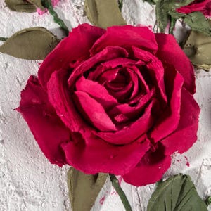 Red Roses plaster painting Original flowers painting 3d floral wall art Sculpture painting