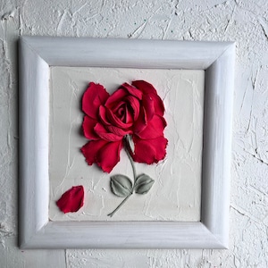 Sculpture Flower Plaster Painting 3D Painting 3D Wall Art Floral Painting Sculptural Painting Textured Painting Home Decor
