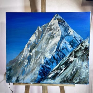 Original Mountain painting 3d Mountains painting Original oil painting Mountain impasto oil art