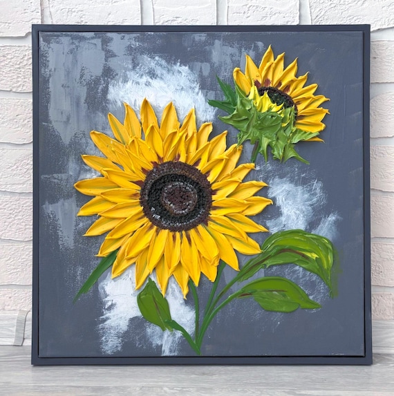 Quadro da parete in tela di girasole, moderno, per bagno, cucina, soggiorno, decorazione naturale, fiori gialli