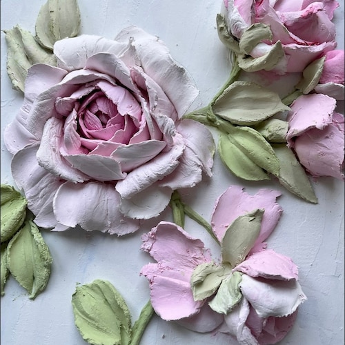 花の彫刻絵画 バラの3D絵画 花の絵画 3Dウォールアート ギフトアート