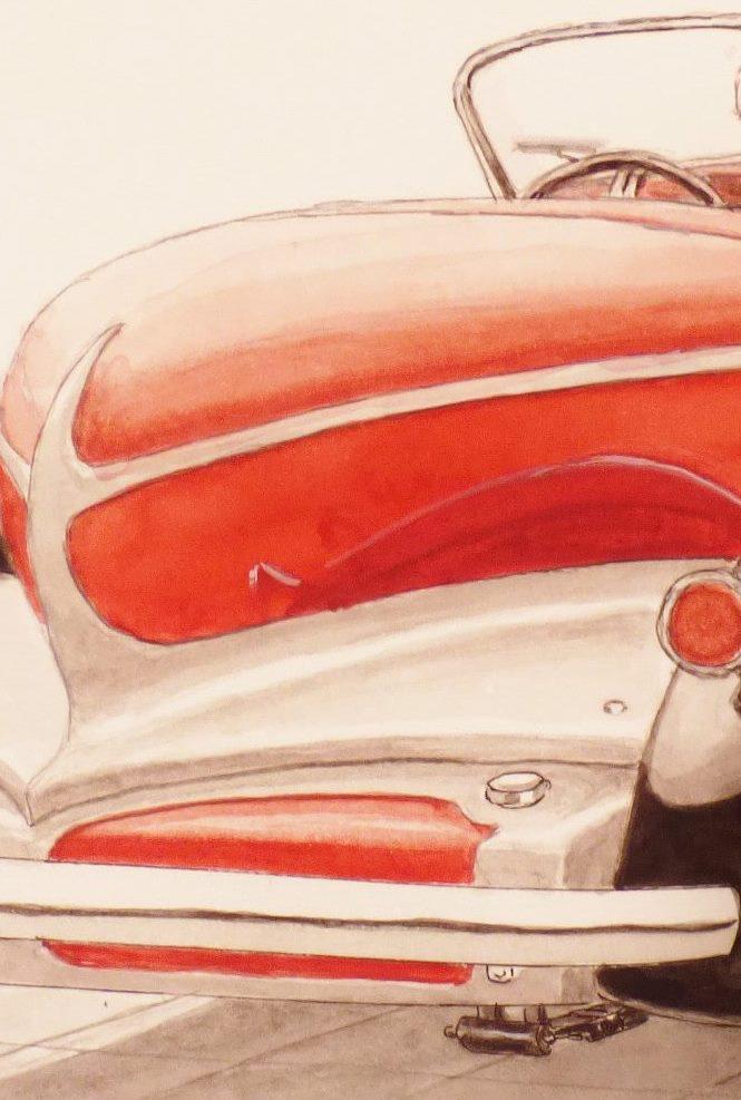汽車　絵画　スーパー　ラジアント　パネル　ヒーターＪ-570　ＸＺ3199ＡＤＵ Auburn Speedster (1932) Rear View Original Watercolours - Etsy