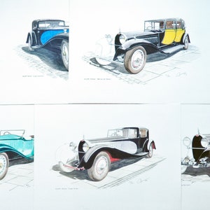 Lot von 7 Bugatti Royal, Vervielfältigungen auf Papier