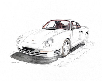 Your own car or the car you may have on watercolor painting on paper