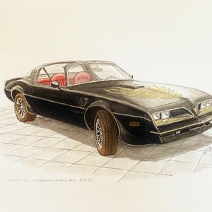 Pontiac Firebird, Trans am (1971) watercolor on paper