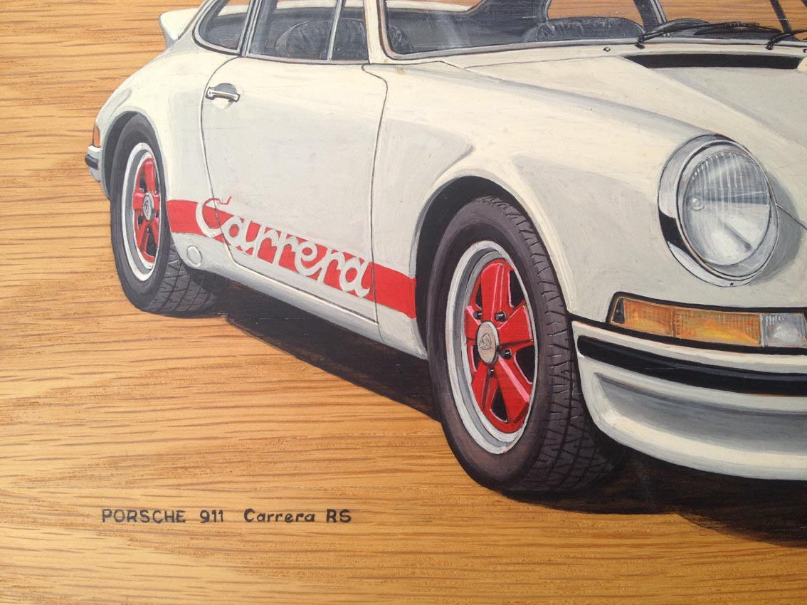 Pintura original sobre panel de roble Porsche 911 Carrera RS | Etsy