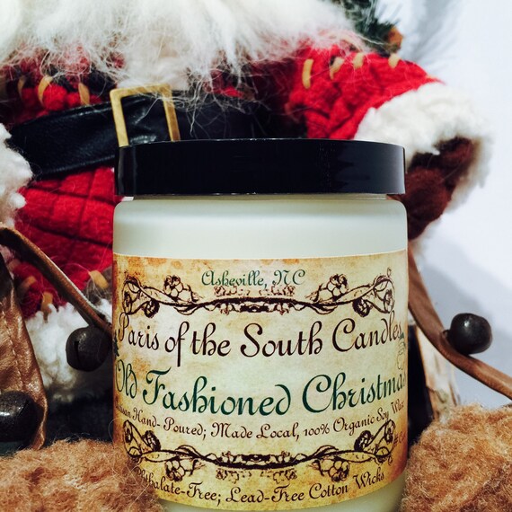 Old Fashioned Christmas Candle Container Candle Organic Soy Etsy