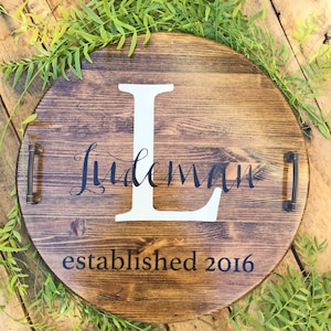 Personalized Serving Tray, Personalized Wood Serving Tray, Housewarming Gift, Wedding Gift, Wedding Shower Gift, Rustic Tray, Serving Tray image 1