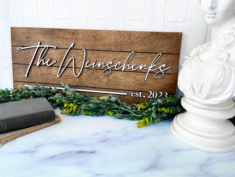Family Last Name Sign, Personalized Wedding Gift, Pallet Sign Style, Farmhouse Decor, Established Sign, Custom Wood Sign, Engagement Gift