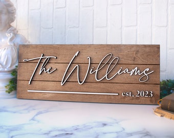 Family Last Name Sign, Personalized Wedding Gift, Real Estate Closing Gift, Farmhouse Decor, Established Sign, Custom Sign, Engagement Gift