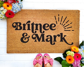 Gift for Couple, Personalized Doormat, Custom Door Mat, Last Name Doormat, Housewarming Gift, Newlywed Gift, Personalized Doormat