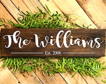 Family Name Established Sign, Last Name Sign, Custom Name Sign, Personalized Sign, Family Established Signs, Personalized Wedding Gifts