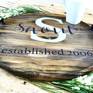 Personalized Serving Tray, Personalized Wood Serving Tray, Housewarming Gift, Wedding Gift, Wedding Shower Gift, Rustic Tray, Serving Tray image 3