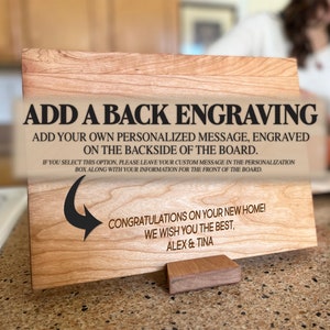 Custom Wedding Gift, Cutting Board, Real Estate Closing Gift, Housewarming Gift, Gift for Her, Anniversary Gift, Engagement Gift, Engraved image 5