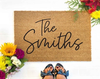 Custom Doormat, Personalized Doormat, Closing Gift, Custom Last Name Doormat, Housewarming Gift, Wedding Gift, Anniversary Gift, Door Mat