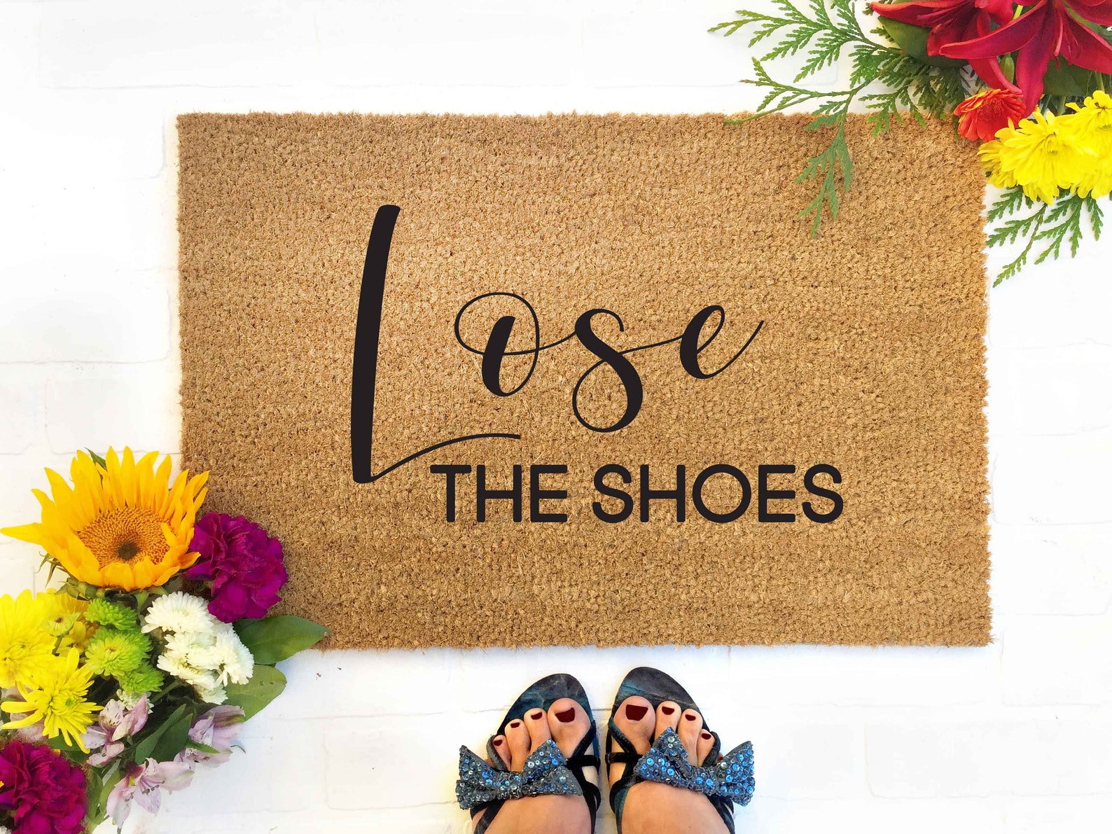Lose the Shoes Doormat Shoes off Doormat Funny Doormat Etsy