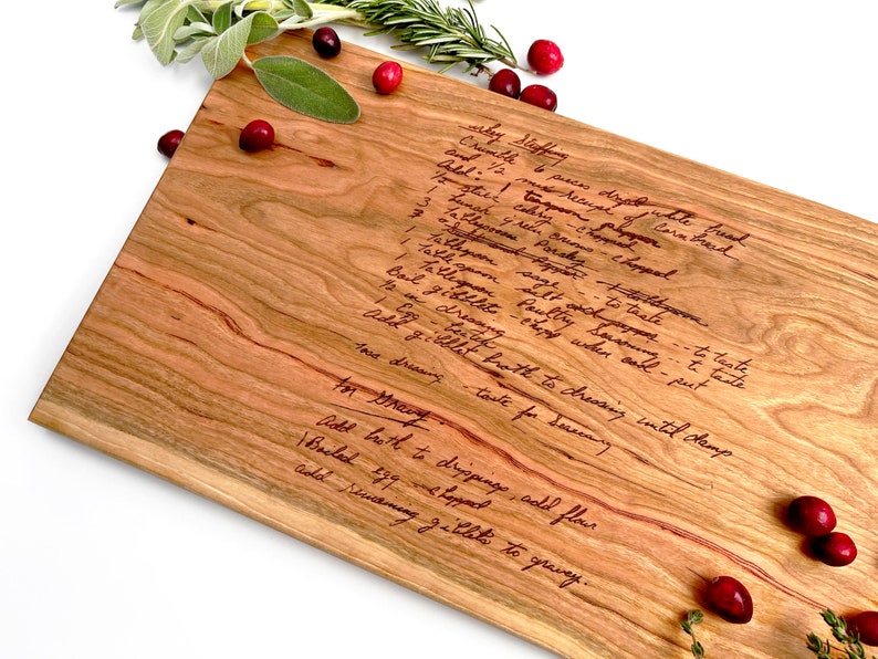 Personalized Cutting Board Recipe Engraved, Custom Cutting Board, Mom Gift, Housewarming Gift, Wedding Gift, Mothers Day, Handwritten Recipe image 3