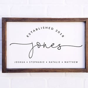 Family Name Established Sign, Farmhouse Sign, Last Name Sign, Custom Name Sign, Personalized Sign, Family Established Sign, Rustic Sign