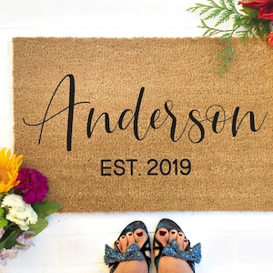 Custom Doormat, Personalized Doormat, Closing Gift, Custom Last Name Doormat, Housewarming Gift, Wedding Gift, Anniversary Gift, Door Mat